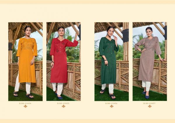 Kalaroop Innaya Rayon Embroidery Designer Kurti Collection